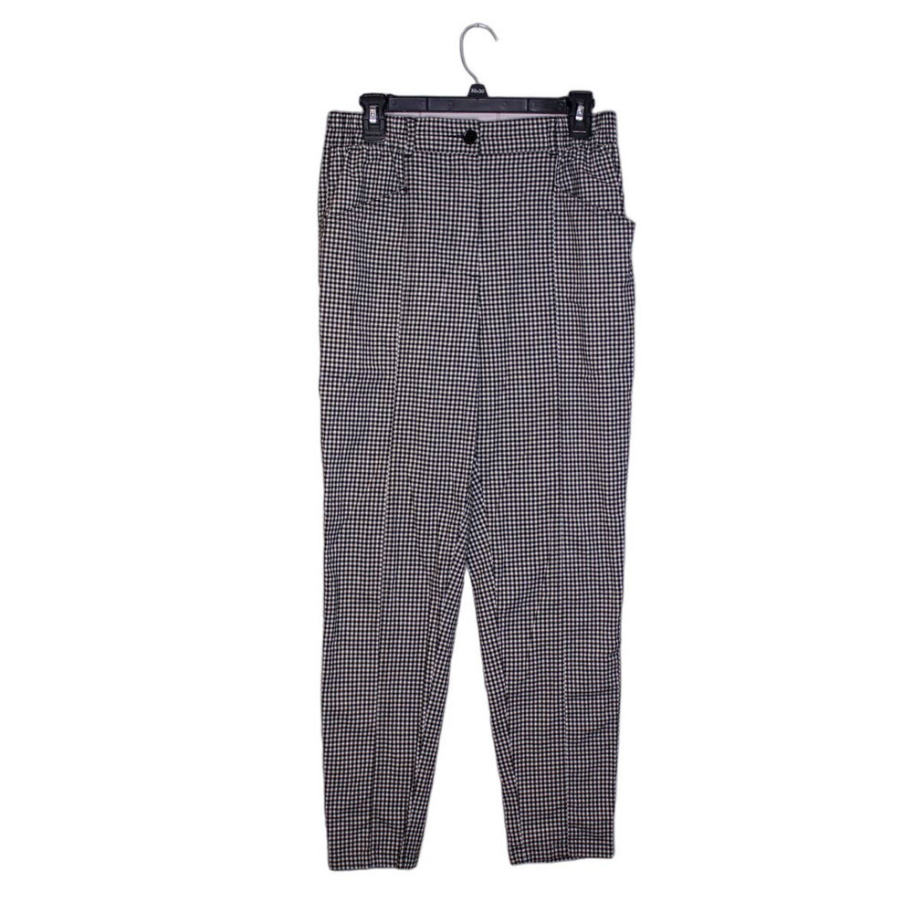Urban Outfitters Pants Checked Plaid Black High Rise White Size M